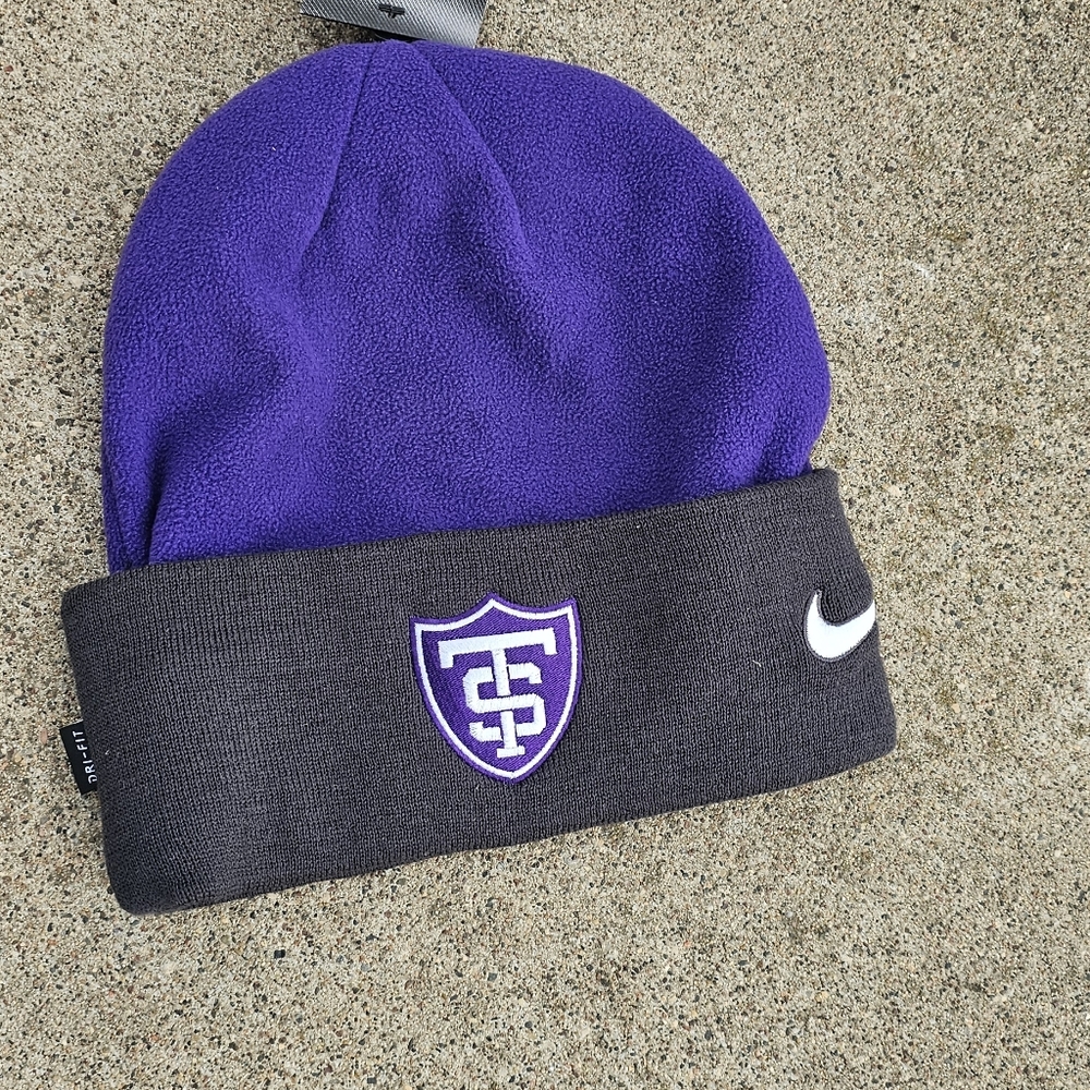 NWT Nike Purple and Charcoal Beanie with Team Crest Unisex